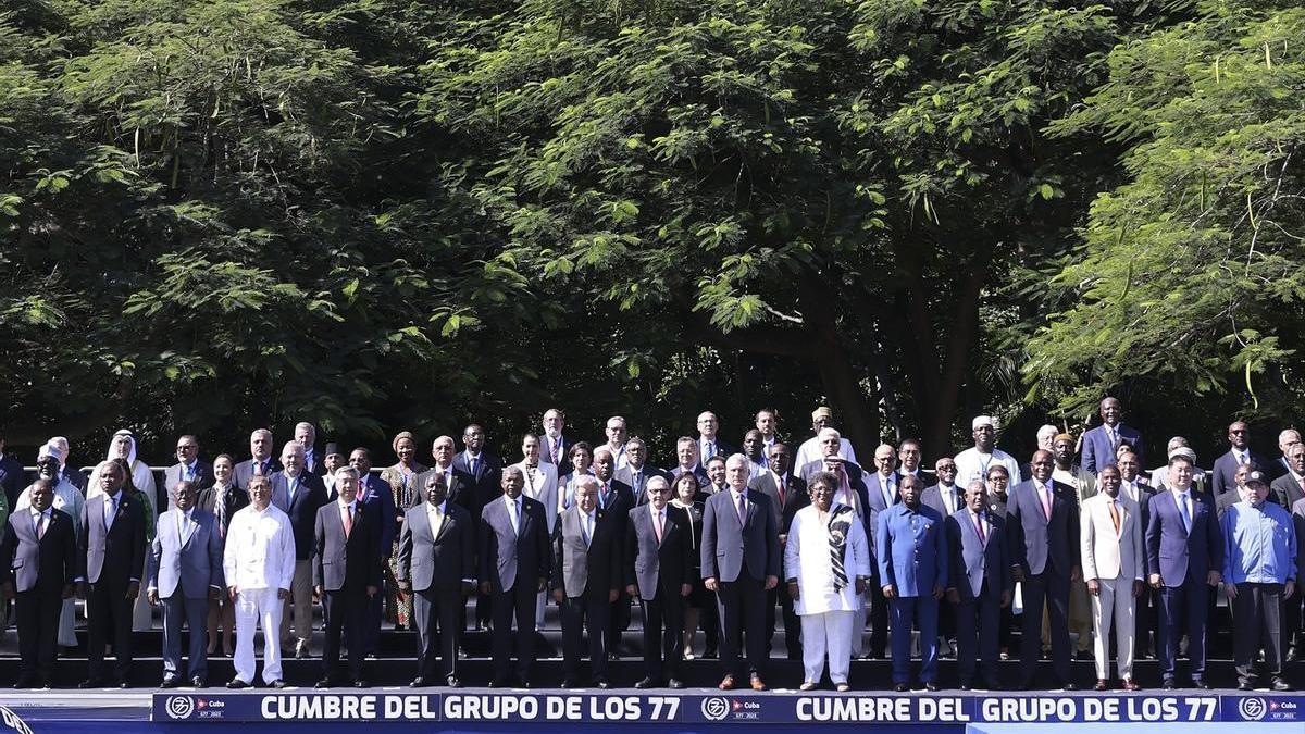 Los delegados de los países participantes en la cumbre del G77 y China en La Habana, Cuba.