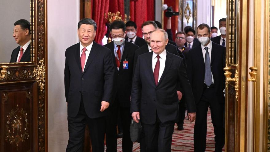 Xi Jinping visita Moscú, marzo de 2023.