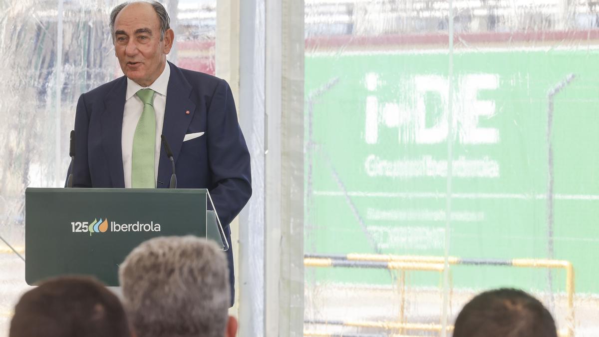 El presidente ejecutivo de Iberdrola, Ignacio Sánchez Galán, este martes durante su intervención