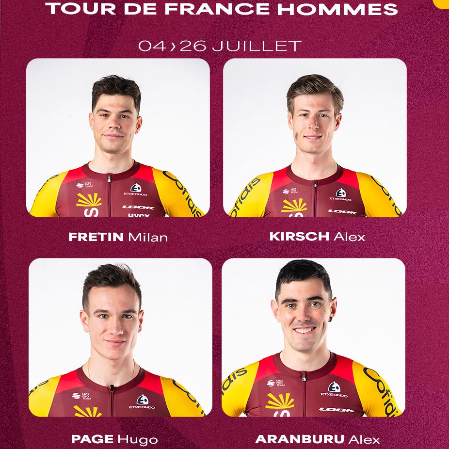 Los cuatro seleccionados para el Tour, entre ellos, Alex Aranburu.