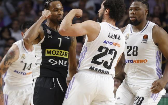 Sergio Llull tras cometer la antideportiva sobre Kevin Punter. Sergio Llull tras cometer la antideportiva sobre Kevin Punter.