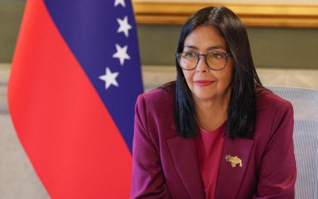 Delcy Rodríguez, durante su comparecencia.