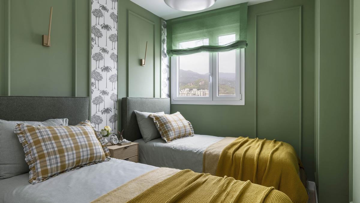 Dormitorio con dos camas.