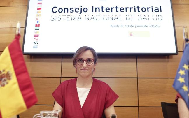 La ministra de Sanidad, Mónica García, en el Consejo Interterritorial celebrado en Madrid.