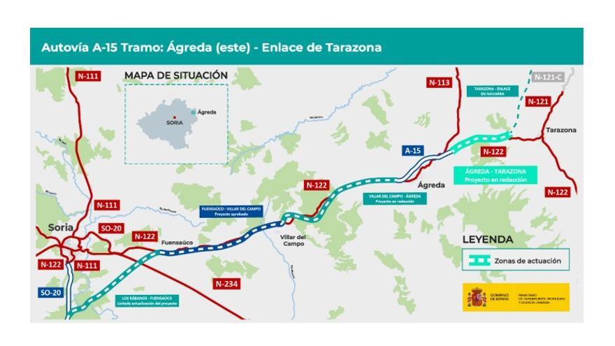 Gráfico sobre el estado actual de los tramos que quedan entre Soria y Ágreda