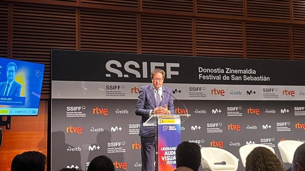 El ministro durante su participación en la tercera edición de las jornadas que organiza su ministerio en colaboración con el Festival Internacional de Cine de San Sebastián.