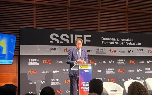 El ministro durante su participación en la tercera edición de las jornadas que organiza su ministerio en colaboración con el Festival Internacional de Cine de San Sebastián.
