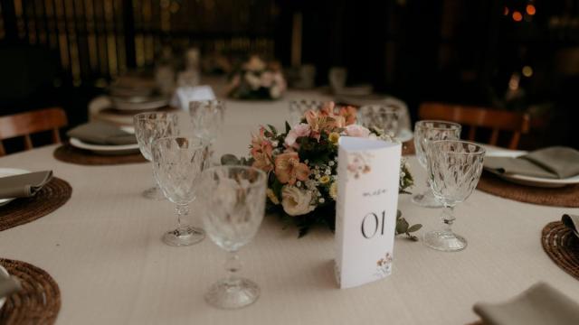 Imagen de archivo de un banquete de boda.