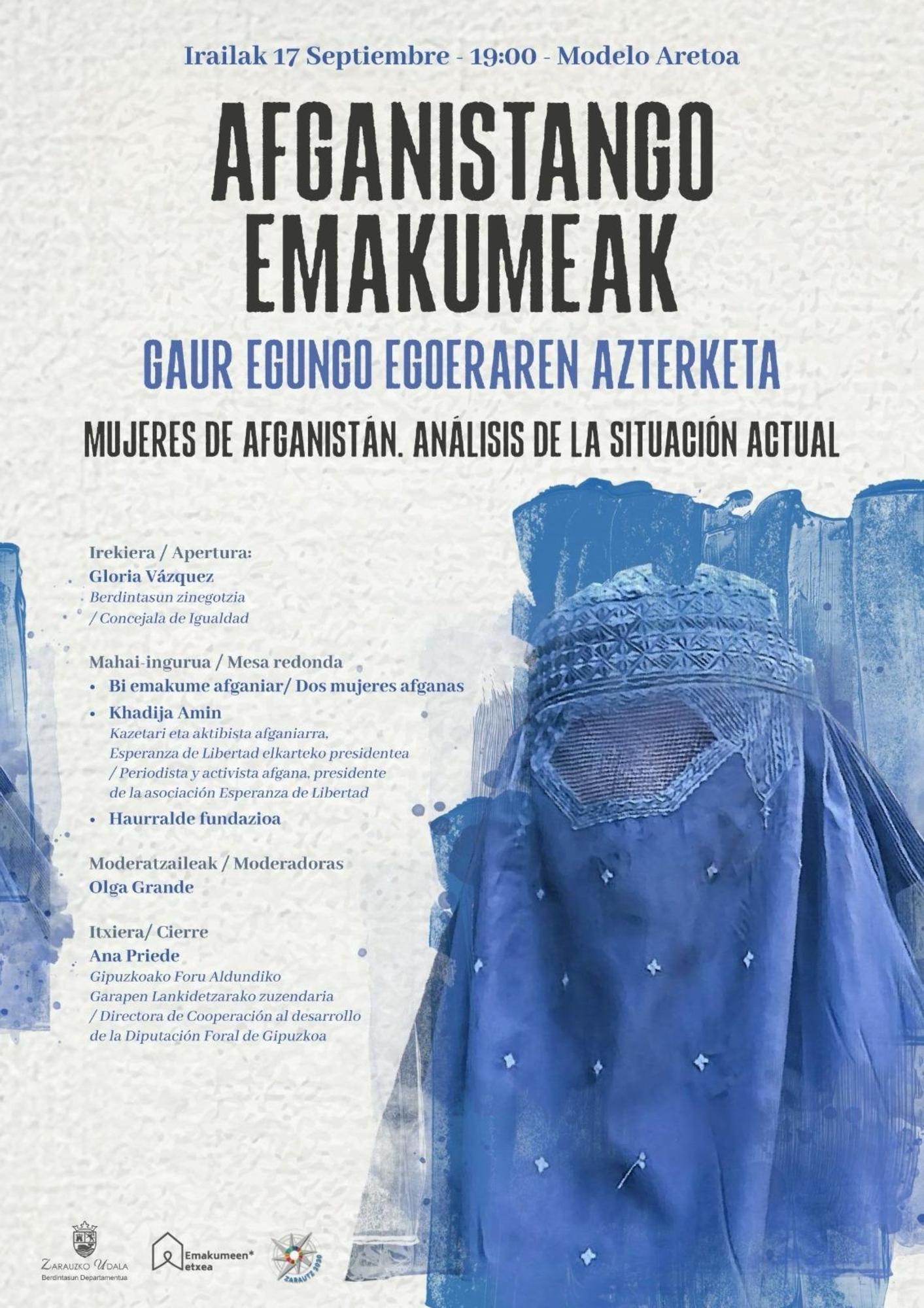 Cartel de la mesa redonda que se realizará el próximo miércoles en el cine Modelo de Zarautz.