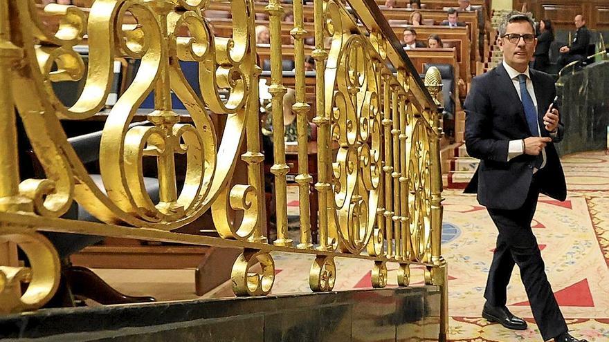 El ministro de Presidencia, Félix Bolaños, este miércoles en el Congreso.