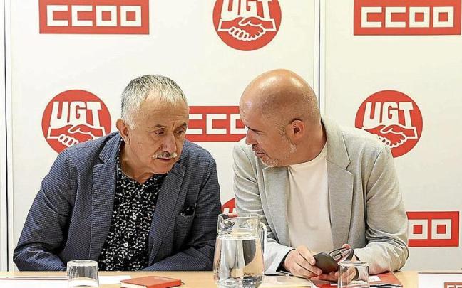 Los secretarios generales de UGT y CCOO, Pepe Álvarez y Unai Sordo. | FOTO: E.P. Los secretarios generales de UGT y CCOO, Pepe Álvarez y Unai Sordo. | FOTO: E.P.