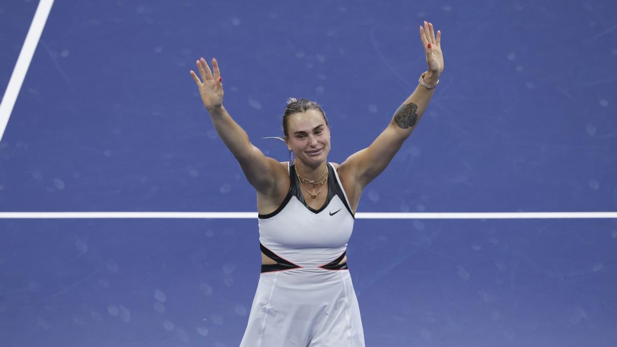 Aryna Sabalenka celebra su triunfo en el US Open de 2025.