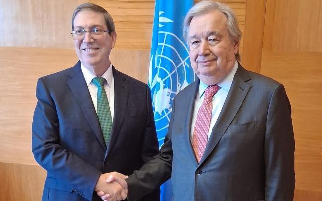 Bruno Rodríguez y António Guterres.