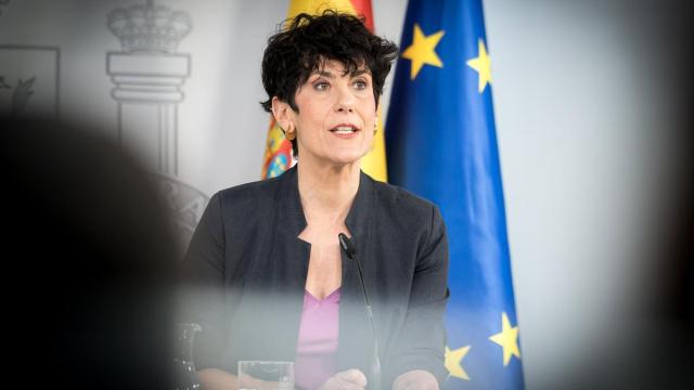 La portavoz del Gobierno español, la socialista navarra Elma Saiz, este martes en la rueda de prensa posterior al Consejo de Ministros