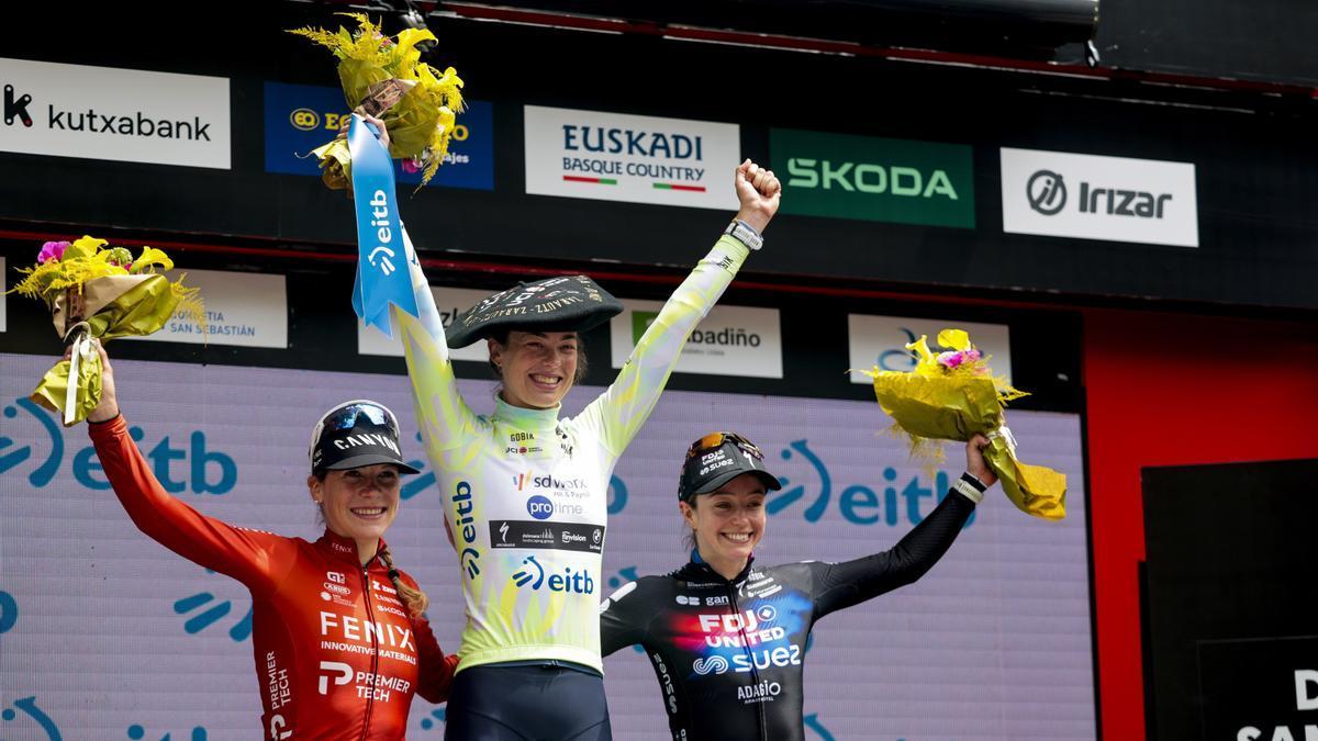 Podio de la última etapa de la Itzulia Women 2026