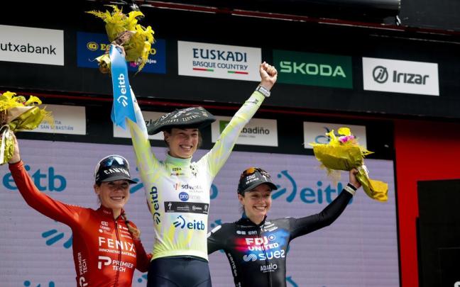 Podio de la última etapa de la Itzulia Women 2026