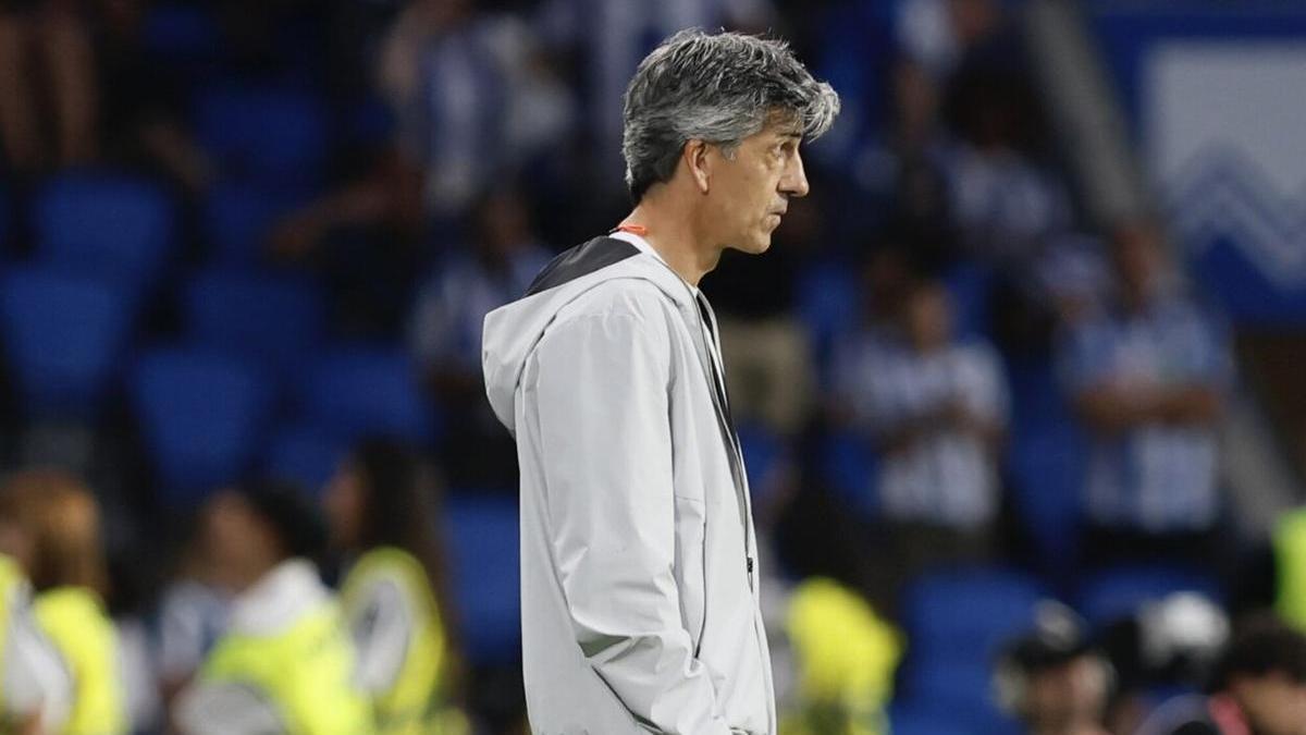 Imanol Alguacil en el partido de la Real Sociedad ante el Rayo Vallecano. / JAVI COLMENERO