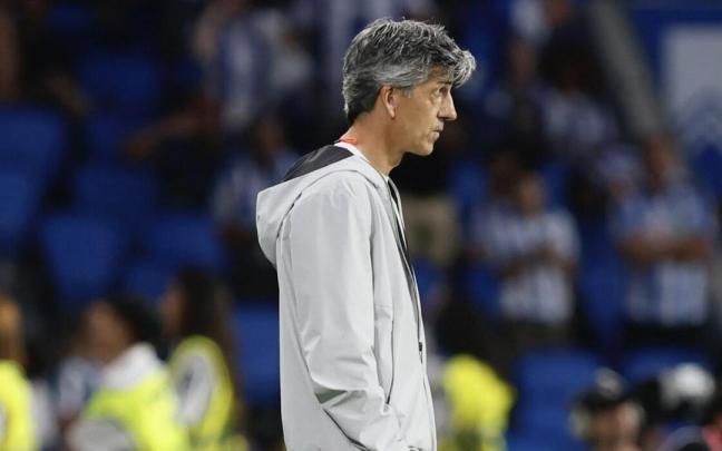 Imanol Alguacil en el partido de la Real Sociedad ante el Rayo Vallecano. / JAVI COLMENERO