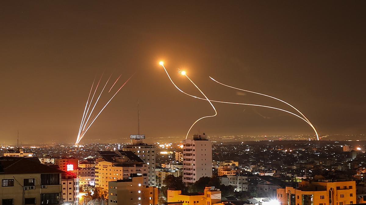 Misiles lanzados desde Gaza.