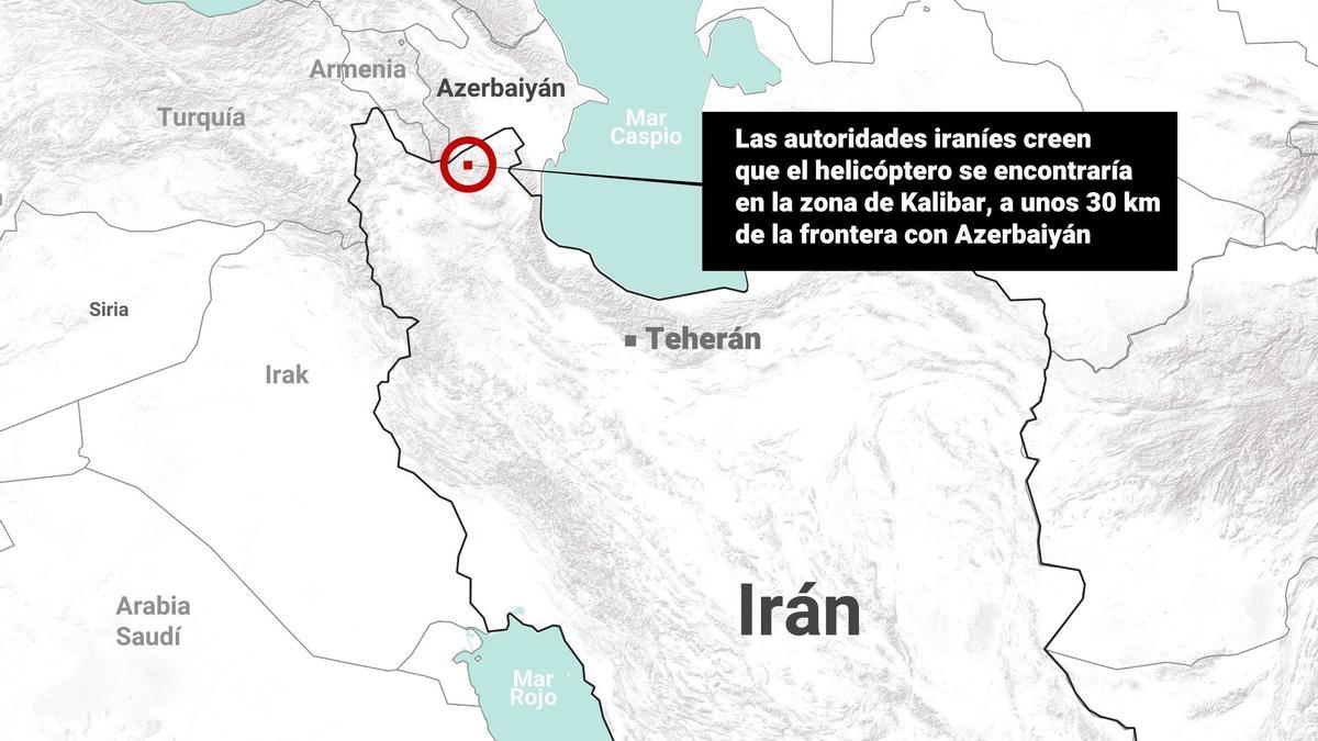Mapa de la zona donde en el helicóptero ha realizado el aterrizaje de emergencia.