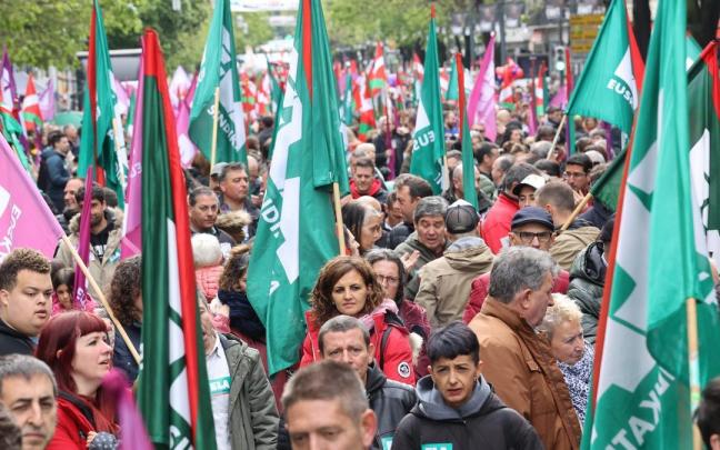 Manifestación sindical en Bilbao.