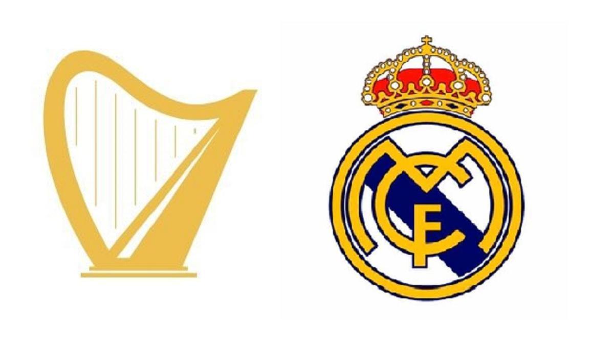 El logo de Ryanair y el escudo del Real Madrid.
