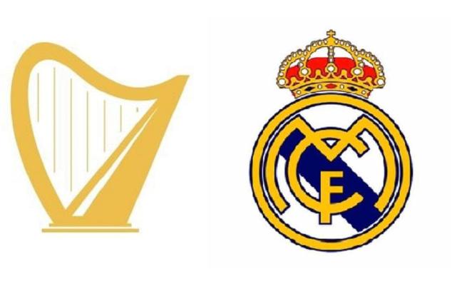 El logo de Ryanair y el escudo del Real Madrid.