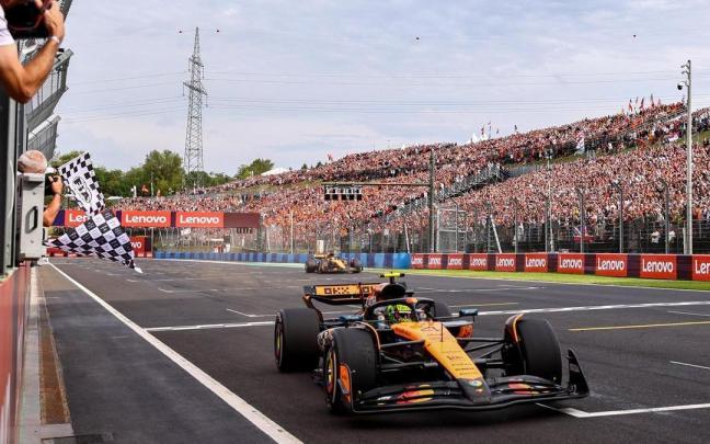 Lando Norris rueda en el Gran Premio de Hungría. / EFE Lando Norris rueda en el Gran Premio de Hungría.