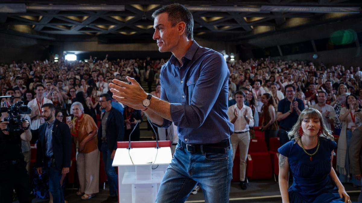 Pedro Sánchez, en la clausura del 27 congreso de las Juventudes Socialistas de España.