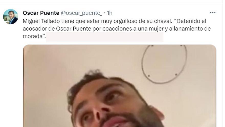 El mensaje colgado en X de Óscar Puente.