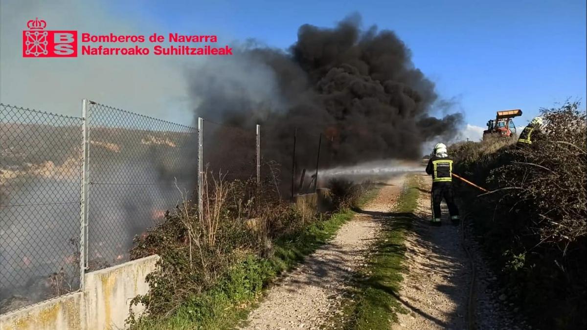 Bomberos de Navarra, en el lugar del suceso.