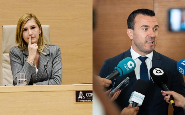 La exconsejera de Justicia e Interior de la Generalitat Valenciana encargada de Emergencias durante la dana, Salomé Pradas, y el presidente de la Diputación de Valencia, Vicente Mompó.