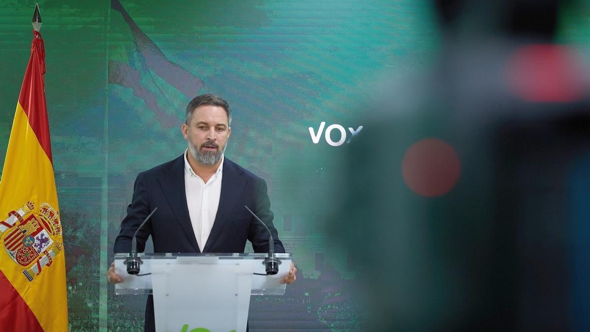 El presidente de Vox, Santiago Abascal