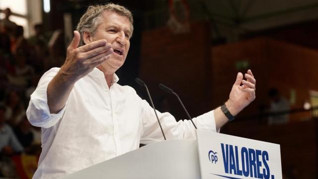 El líder del PP, Alberto Núñez Feijóo, durante el acto del partido en Málaga. / EP El líder del PP, Alberto Núñez Feijóo, durante el acto del partido en Málaga.