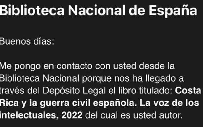 El comienzo del correo electrónico compartido por el experto en literatura hispanoamericana Carlos González. El comienzo del correo electrónico compartido por el experto en literatura hispanoamericana Carlos González.