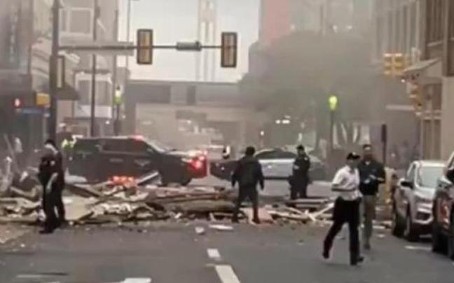 Imágenes de los escombros causados por la explosión. / X Imágenes de los escombros causados por la explosión.