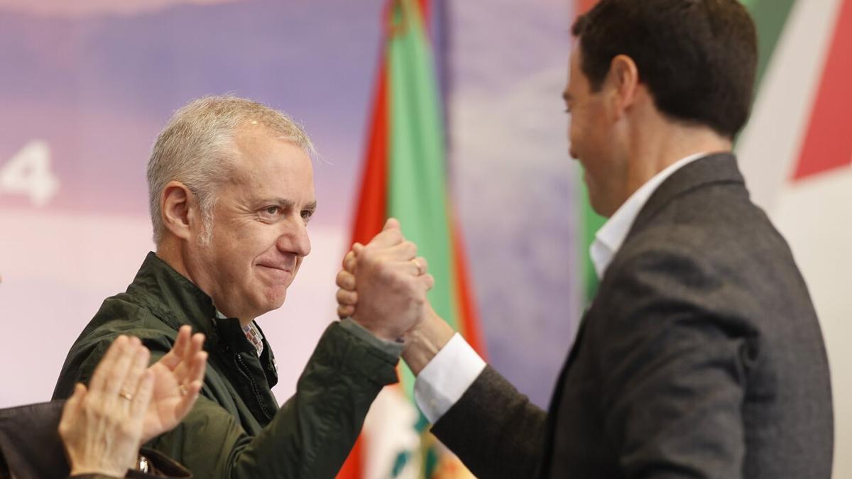 Urkullu y Pradales, en un momento del Aberri Eguna 2024.