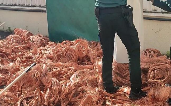 Recuperan dos toneladas de cobre y 250 kilos de cable solar estañado.