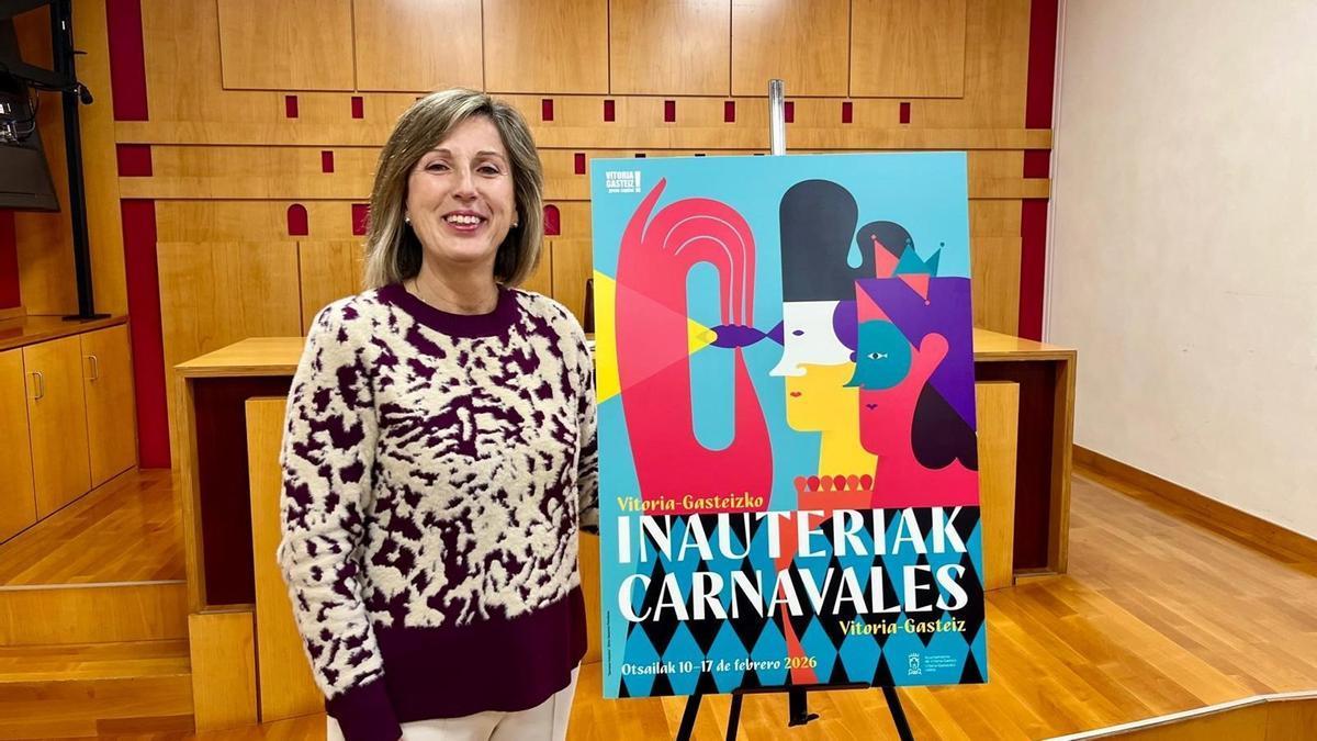 Silvia Casanova Fenollosaren kartelak iragarriko ditu 2026ko Gasteizko Inauteriak.