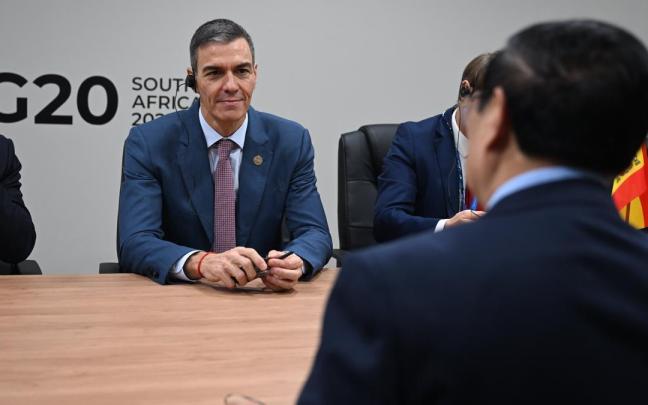 El presidente del gobierno español, Pedro Sánchez, participa en la reunión del G20 en Johannesburgo