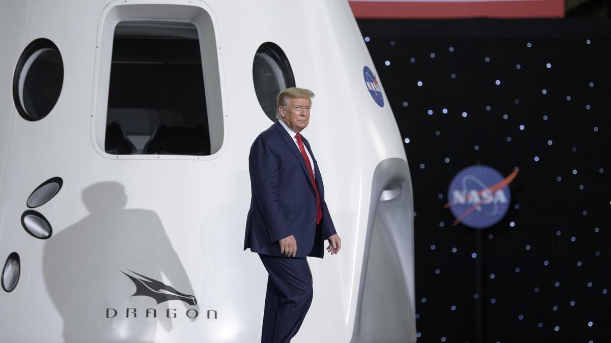 Trump, durante un evento de SpaceX.