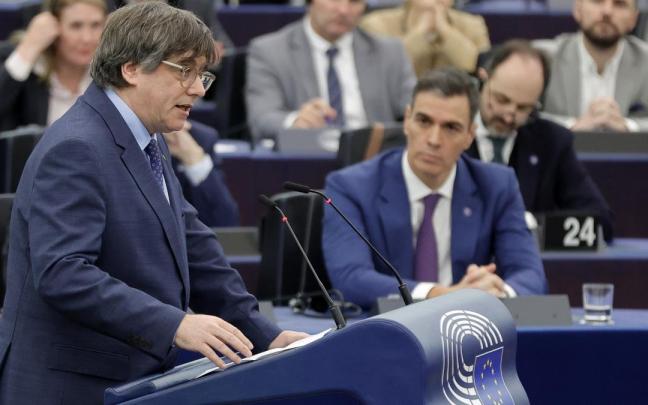 Puigdemont durante una comparecencia en el Parlamento Europeo