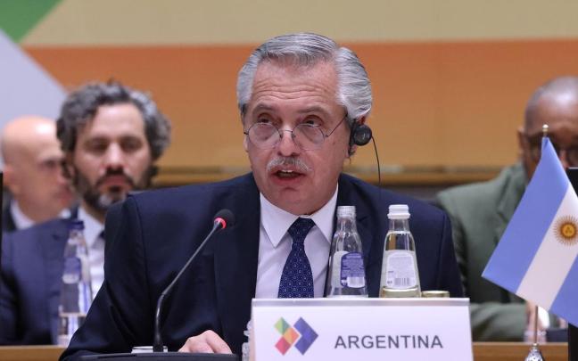 El presidente argentino, Alberto Fernández, en la cumbre UE-CELAC.