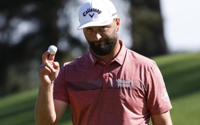 Jon Rahm, en un momento de la última vuelta en el Masters de Augusta