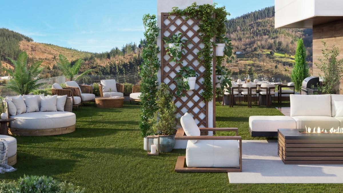 Fotomontaje de las amplias terrazas del ático.