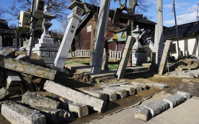 Imagen de los destrozos causados por el terremoto en Kohoku, en la prefectura de Ishikawa.