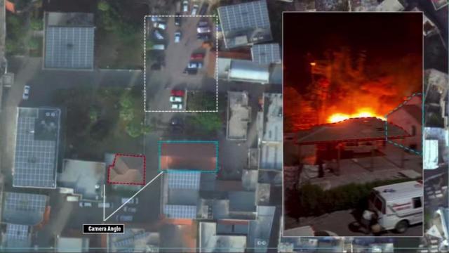 Imagen publicada por el Ejército israelí sobre el hospital atacado en Gaza.