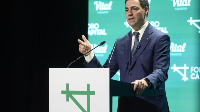 Imanol Pradales ha viajado hoy a Davos (Suiza). En la imagen, en un acto la semana pasada en Gasteiz.