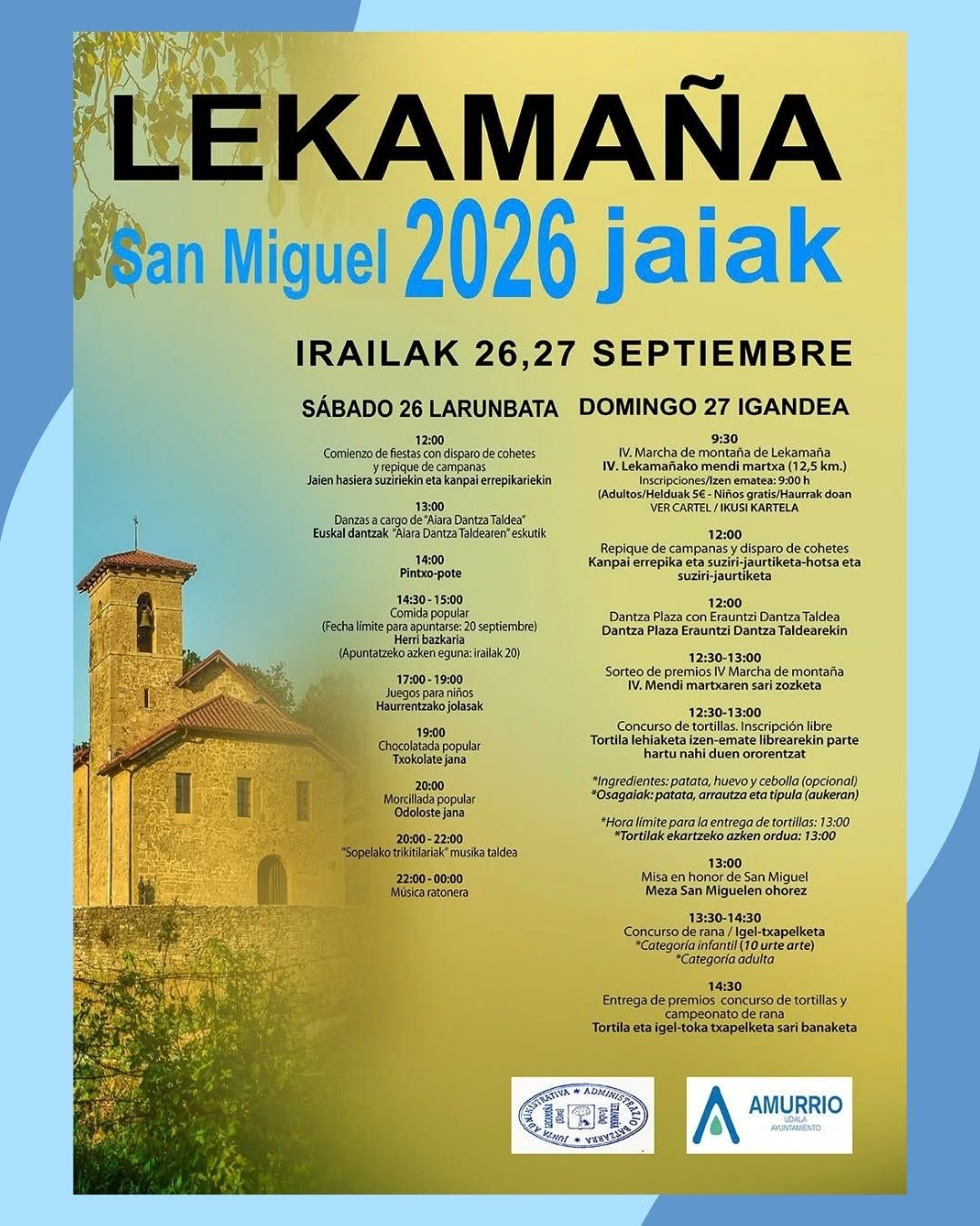 Programa de la fiestas de Lekamaña