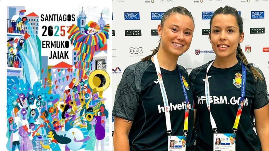 Cartel ganador; Maialen Calderon y Marta Fernández, txupineras.